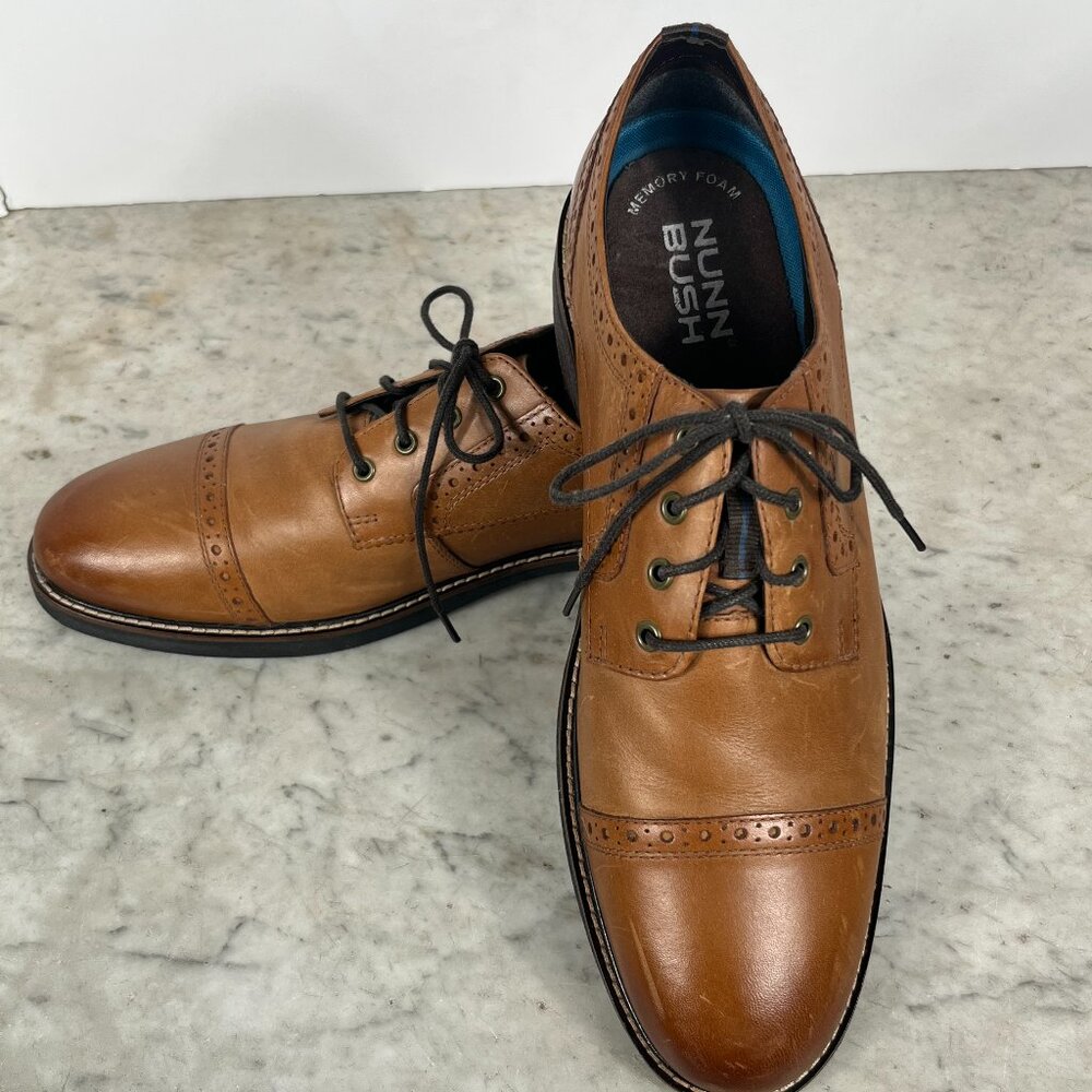 Men's Nunn Bush  Cap Toe Oxfords Tan Size 12